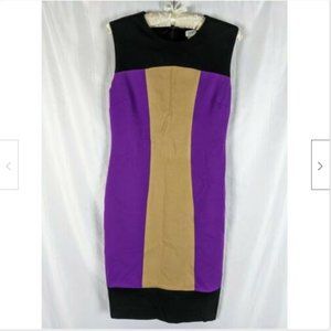 Cache Sz 6 Women's Black Colorblock Sleeveless Shift Dress